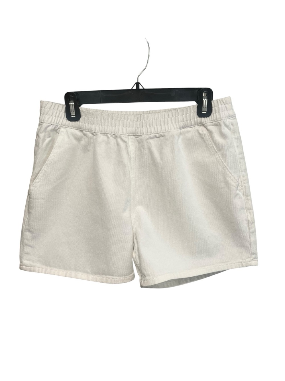 Divided White Denim Elastic Waist Shorts - Small